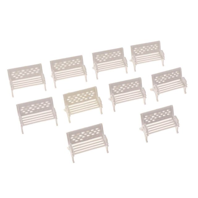 Baohd Banc de Parc Diorama Train Ferroviaire pour Table de Sable Modèle 1:75 Blanc B