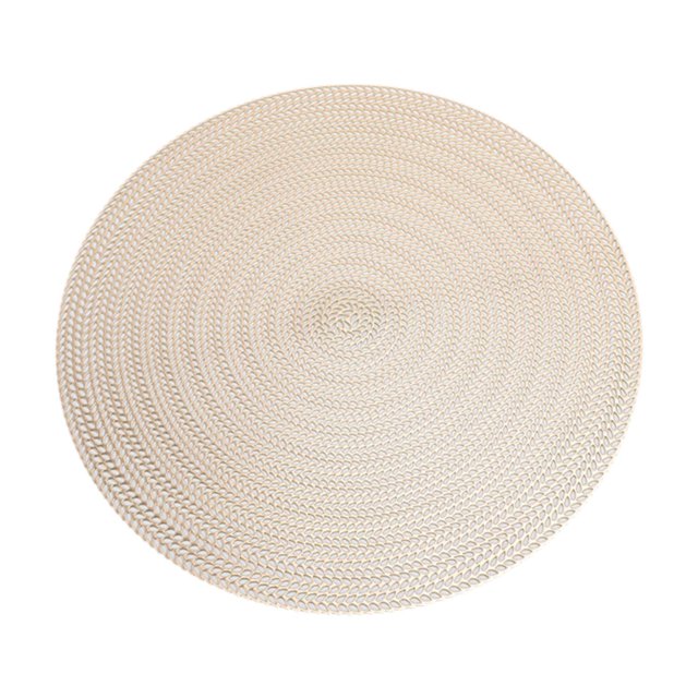 jifeng Round Woven Placemat Nordic Decorative Table Mat for Countertop Wedding Home Golden