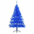 thumbnail image 2 of vidaXL Demi-Arbre de Noël Artificiel avec Support Bleu 120 cm PVC, 2 of 5