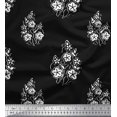 thumbnail image 1 of Soimoi Silk Fabric Leaves & Floral Block Print Fabric by The Yard 42 Inch Wide, 1 of 3