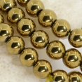 thumbnail image 2 of Bracelet Extensible Unisexe en Perles Rondes de 6 mm avec Pierre Précieuse Hématite Revêtue d'Or Métallique 6,5 Pouces, 2 of 2