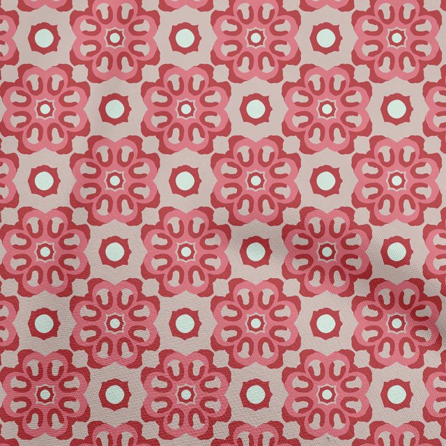 oneOone Cotton Flex Pink Salmon Fabric Asian Block Sewing Craft Projects Fabric Prints By Yard 40 Inch Wide