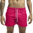 thumbnail image 1 of Plebaso Men's Beach Shorts Lightweight Casual Shorts Solid Color Drawstring Summer Shorts with Pockets, 1 of 5
