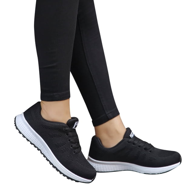 Espadrilles Décontractées pour Femmes Femmes Mode Maille Rond Brides Croisées Espadrilles Plates Chaussures de Course Chaussures Décontractées Femme Espadrilles pour Femmes Chaussures(Noir,5.5)