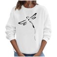 thumbnail image 1 of Penkiiy Blouses pour Femmes Hauts d'Automne Manches Longues Chandail Ample Chemise Décontractée Imprimé Poitrine Col Rond Chandails en Molleton Blanc Vêtements Y2K, 1 of 8