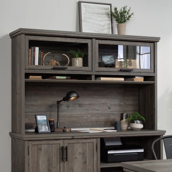 Sauder Aspen Post Large Hutch in Pebble Pine Finish