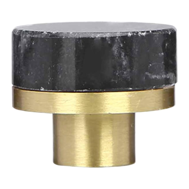 veasfak Poignée de Tiroir en Laiton et Marbre Bouton Décoratif de Tiroir pour Garde-Robes Commode Placard Noir