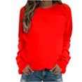 thumbnail image 2 of Liquidation à 50 % Chandail Surdimensionné pour Femmes 2023 Mode Décontractée Manches Longues Col Rond Chandail pour Dames Hauts Blouse, 2 of 4