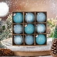 thumbnail image 4 of Meitianfacai 8cm Christmas Balls 9pcs Set Christmas Balls Sequins Lace Christmas Decoration Balls Christmas Gift Balls Christmas Tree Decoration, Blue, 4 of 6