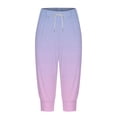 thumbnail image 3 of Capris For Women Casual Gradient Print Pants High Waist Bottom Drawstring Joggers Casual Pants Womens Pants Casual Womens Sports Pants Business Casual for Women Pants plus Size Elastic Waist Pants for, 3 of 4