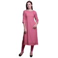 thumbnail image 1 of Bimba Kurta à Manches 3/4 Imprimée Kurti Droite Vêtements d'Été pour Femmes, 1 of 6