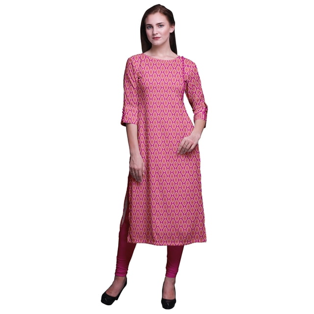 Bimba Kurta à Manches 3/4 Imprimée Kurti Droite Vêtements d'Été pour Femmes