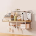 thumbnail image 4 of TIMIFIS Metal Shelves, Apartment Essentials Punch Free Rack Dormitory Bedside Wall Mounted Storage Rack Bedroom Home Wall Rack Wall Mounted Kitchen Rack, 4 of 6