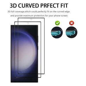 SELOZKE 2PACK Protecteur d'écran compatible avec Samsung Galaxy S23 Ultra 3D HD Verre trempé - 9H Cas de dureté amical anti-rayure
