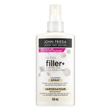 John Frieda Ultra Filler+ Thickening Spray for Fine & Thin hair, with Biotin and Hyaluronic Acid, Heat Protection, Plumping Spray
