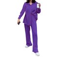 thumbnail image 2 of Faithtur Nouvelle Mode Femmes Ensemble Décontracté 2 Pcs Chemise Plissée à Manches Longues + Pantalon, 2 of 3