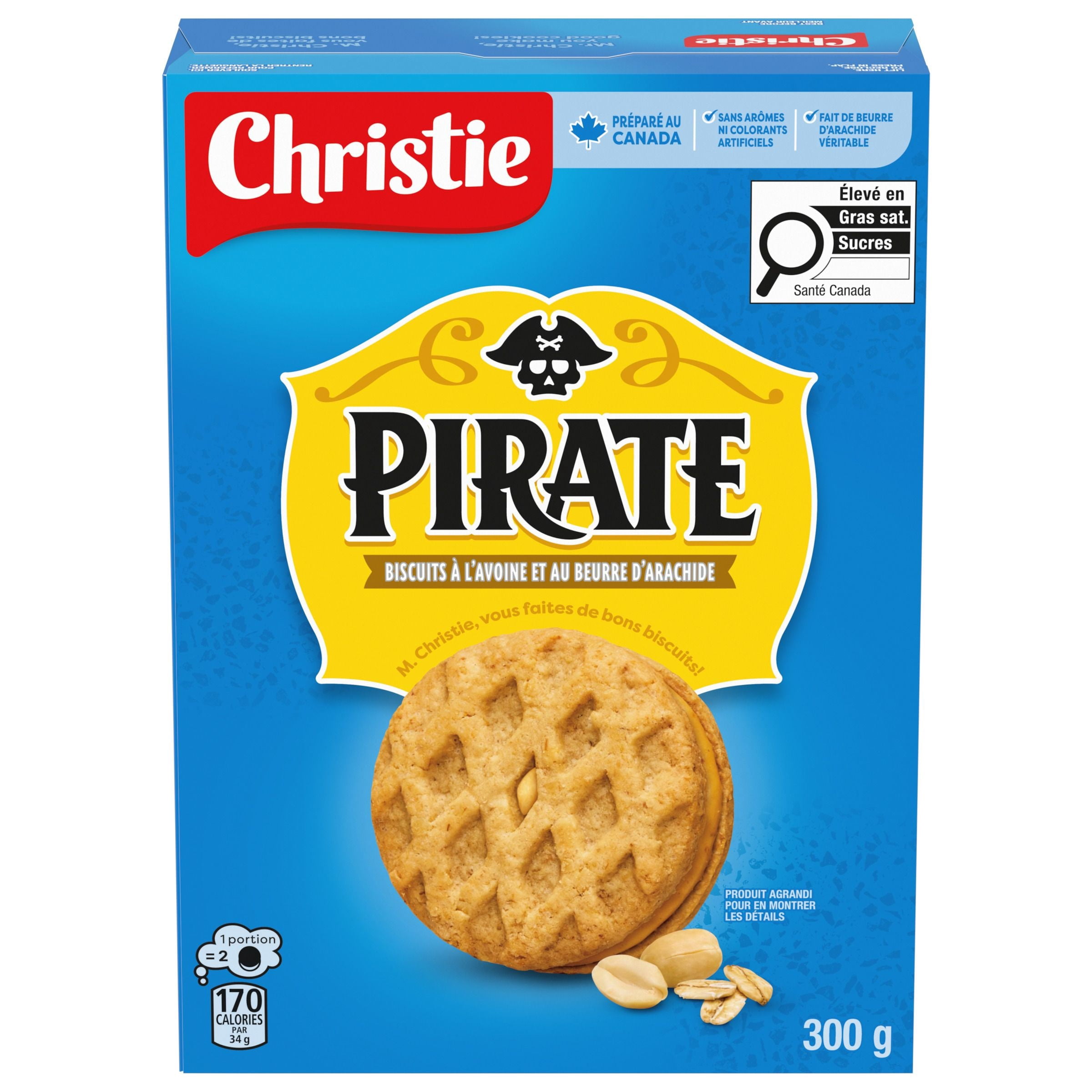 Biscuits à l’avoine et au beurre d’arachide Pirate de Peek Freans