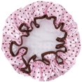 thumbnail image 2 of ORUYROP Allyrew Réutilisables Femmes Imperméables Bonnets de Douche pour Cheveux Longs, Rose Pois, 2 of 4
