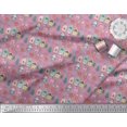 thumbnail image 2 of Soimoi Purple polyester Crepe Fabric Owl & Tree Christmas Printed Craft Fabric by the Yard 42 Inch Wide, 2 of 5