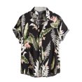 thumbnail image 1 of Leutsin Men Short-Sleeved Printed Color Buttons Cardigan Casual Shirt Tops, 1 of 2