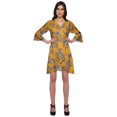 thumbnail image 1 of Moomaya Printed Ruffle Style Above Knee Length Bridesmaid Robe Rayon Bathrobes, 1 of 5