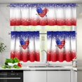thumbnail image 2 of American Flag Kitchen Home Window Curtains Valance & Tier Set, 3 PCS Set Rod Pocket Short Curtains, Window Treatment Tier for Living Room Bathroom Farmhouse Decor, 2 of 5
