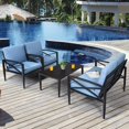 thumbnail image 3 of Giantex Ensemble de Conversation de Patio 4 Pcs Ensemble de Canapé d'Extérieur en Aluminium avec Coussins Rembourrés Ensemble de Meubles de Patio avec Table à Café, 3 of 8