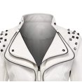 thumbnail image 3 of LOVZFMLL Vestes pour Femmes en Cuir à Manches Longues Veste Courte à Revers Veste Veste, 3 of 3