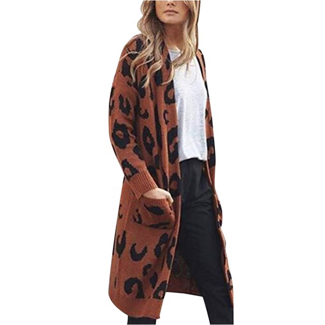 CEHVOM Chandails pour Femmes Mode Cardigan Imprimé à Manches Longues Chemisier à Poches pour Dames Hauts Liquidation