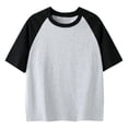 thumbnail image 1 of MIASHUI T-Shirts Garçons Filles Coton Col Rond Basique Superposition Usage Quotidien, Gris, 6-7 Ans, 1 of 3