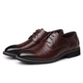 thumbnail image 4 of Kcodviy Classical Style Shoes for Mens Leather Shoes 11 Men Slip on Pu Men Leather Shoes 10 Wide Leather Low Rubber Sole Mens Leather Summer Shoes Block Heel Work, 4 of 7