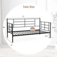 thumbnail image 4 of Giantex Twin Size Metal Daybed Frame with Sturdy Metal Slat Support, Black, 4 of 8