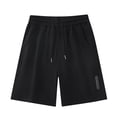 thumbnail image 1 of Styesk Mens Shorts Men's Solid Color Sports Fitness Training Breathable Shorts Pockets Cropped Pants, 1 of 3