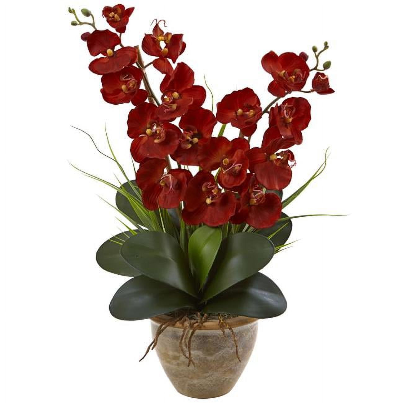 Nearly Natural 1514-AT Arrangement Saisonnier d'Orchidée Double Phalaenopsis, Automne