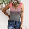 thumbnail image 2 of Mrat Women Summer Stretch Slim Round Neck Ribbed Tank Basic Gradient Tops Racerback Tank Tops for Women S-30 Red-A L, 2 of 6