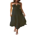 thumbnail image 1 of Robe Longue Dos Nu Sans Manches Ligne A Fluide pour Femmes Robe de Plage, 1 of 6