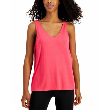 Ideology Débardeur Sans Manches à Col en V pour Femmes, Rose Moyen TG, $25 NWT