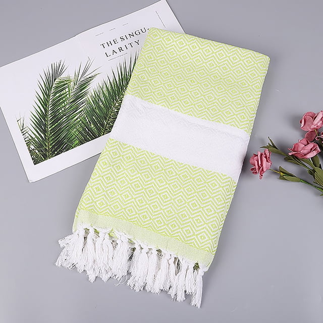 Offre Limitée Violete Serviette de Bain en Coton Absorbante Grande Taille Européenne et Tricotée à Rayures à Franges Turque Sable