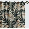 thumbnail image 2 of Vargottam Cotton Curtains for Windows - 3-in-1 Rod Pocket/Back Tab Short Window Drapes - Light Filtering Cotton Panels - Set of 2, 52"x63" - Botanical Pattern (Green), 2 of 8