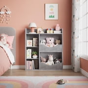 36" Toy Storage Organizer & Kids Bookshelf – 3-Tier Wooden Bookcase with 5 Cubbies, Double-Sided Display, Tilt Bins & Top Shelf for Playroom, Bedroom, Kindergarten