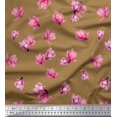 thumbnail image 1 of Soimoi Poly Georgette Fabric Magnolia Floral Printed Fabric 1 Yard 42 Inch Wide, 1 of 3
