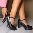thumbnail image 1 of LSLJS Women Pointed Toe Breathable Buckle Strap Rhinestone Casual Jobs Single Shoes, High Heels Shoes, 1 of 7