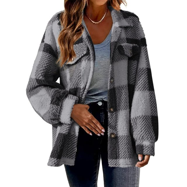 MASRIN Chandails en Molleton Graphiques pour Femmes Grande Taille Hauts pour Femmes Automne Décontracté Manches Longues Col Rond Chandails en Molleton avec Poches Couleur Unie Coupe Ample Blouse Chemises Femmes Manches Longues Hauts et Blouses