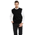 thumbnail image 2 of TOPTIE Men's 100% Cotton Knit Sweater Vest, Crew Neck Solid Color, 2 of 9
