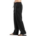 thumbnail image 4 of MAWCLOS Elastic Waist Pants for Men Long Pants with Pockets and Drawstring Beach Yoga Trouser Pajamas, 4 of 6
