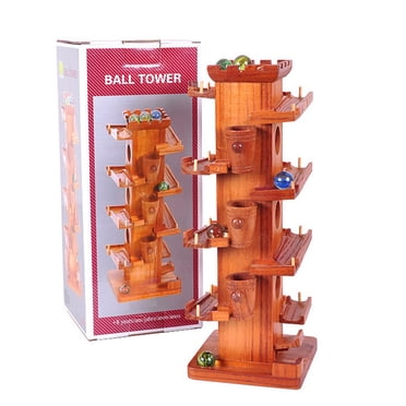 Lubelski Funny Marble Ball Run Wooden Tower Construction Track Game Educational Kids Toy