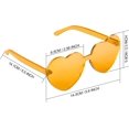 thumbnail image 2 of ORUYROP Heart Shape Sunglasses Rimless Transparent Heart Glasses Colorful Party Favors, 2 of 7