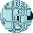 thumbnail image 1 of Ahgly Company Tapis d'Intérieur Lavable en Machine Carré Bleu Électrique Transitionnel, 3 Pieds Carré, 1 of 7
