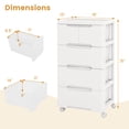 thumbnail image 3 of Costway 2 Pcs Chariot de Rangement Roulant en Plastique à 5 Tiroirs avec 4 Roues Universelles Commode Armoire, 3 of 9