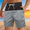 thumbnail image 2 of Plebaso Men's Color Block Shorts Beachwear Vacation Shorts Drawstring Summer Casual Shorts with Pockets, 2 of 4